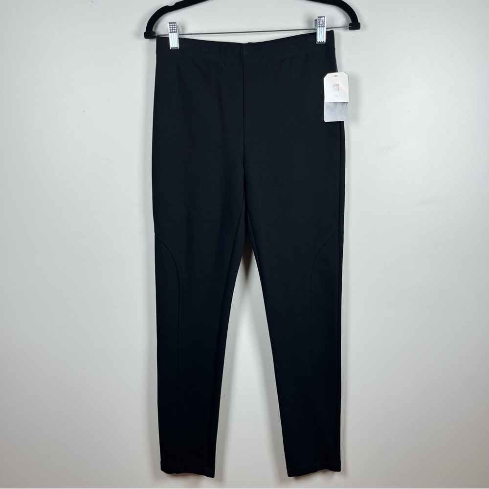 NEW CLARA SUN WOO PONTE KNIT SLIM RIDER PANT Black XS Preppy Minimalist PT1A